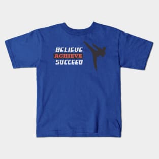 Believe, Achieve, Succeed sports Kids T-Shirt